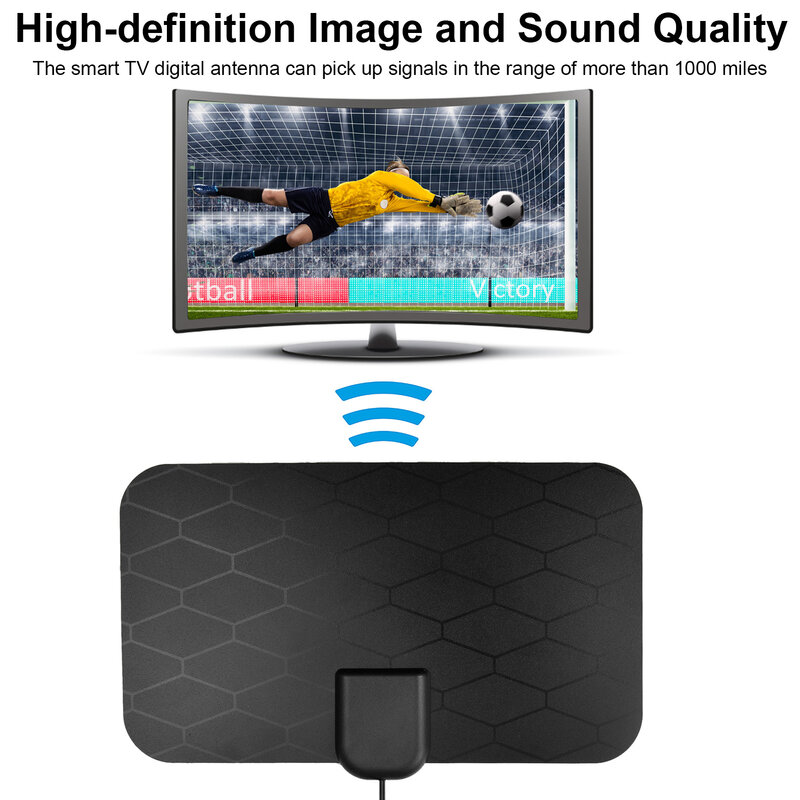 Antena digital de alta definição 4k 25db, antena para tv interna e externa de alta definição