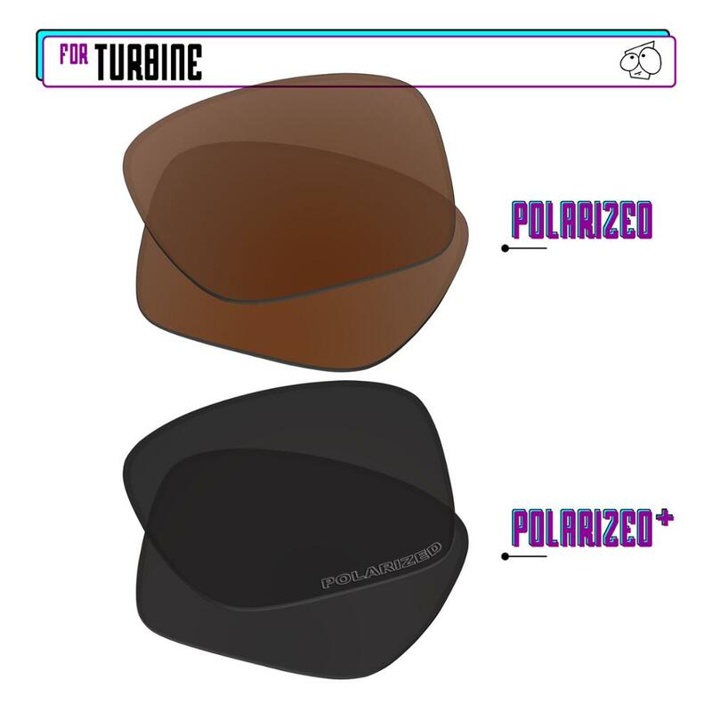 EZReplace – lunettes de soleil polarisées de remplacement, pour Turbine Oakley-Black P Plus-Brown P