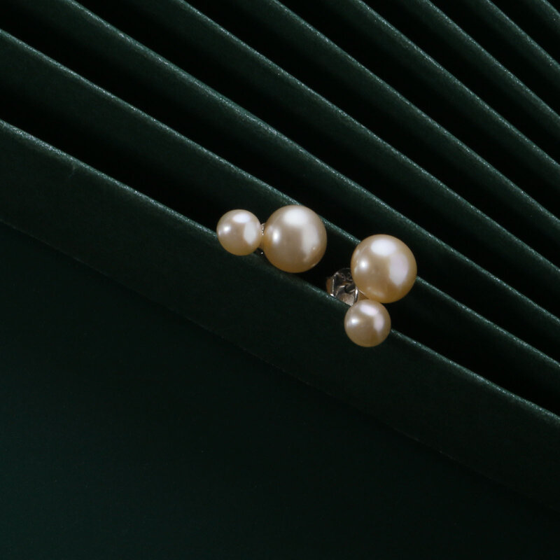 Nuovi orecchini di perle d'acqua dolce orecchini a bottone in argento Sterling 925 per le donne due orecchini di perle regalo per ragazza di gioielli di moda