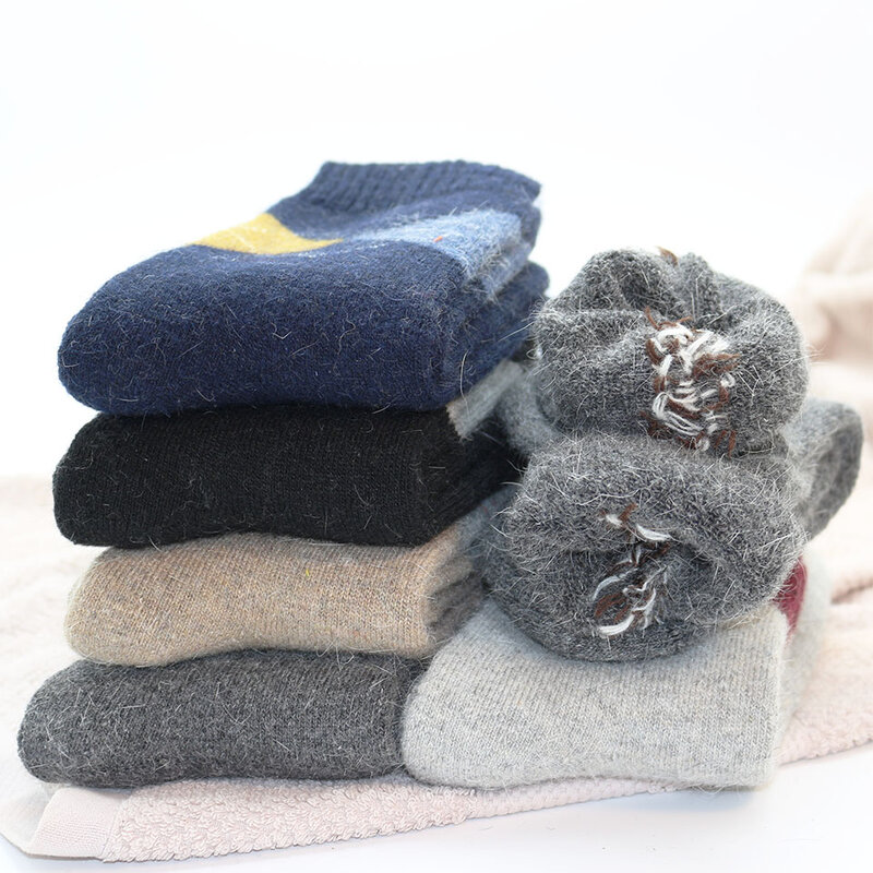 Calcetines de lana Merino para hombre, medias térmicas, cálidas y gruesas para senderismo, suaves y acogedoras, para clima frío, 5 paquetes