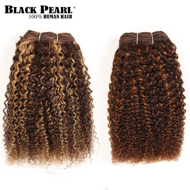 Extensiones de cabello humano virgen Remy, mechones de pelo ondulado Afro brasileño, precoloreados, Color resaltado, 100g
