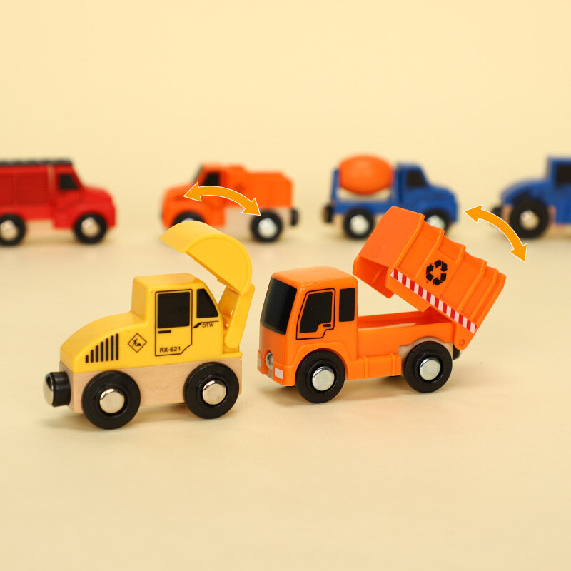 1 Buah Kereta Magnet Kayu Rel Kereta Api Kayu Mobil Truk Kayu Melacak Aksesori Cocok untuk Biro Trek Kayu Mainan untuk Hadiah Anak-anak