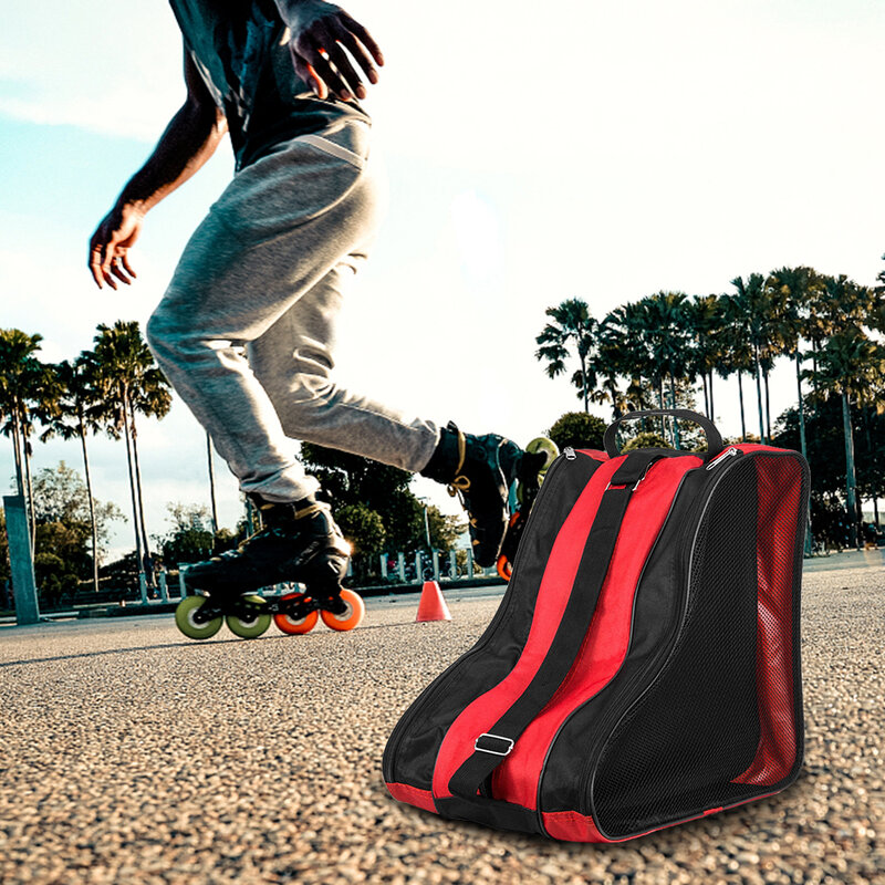 3ชั้น Breathable Skate Carry กระเป๋าเด็ก Roller สเก็ตอินไลน์สเก็ตน้ำแข็งสเก็ต Roller สเก็ตกระเป๋าสเก็ตเก็บกระเป๋า