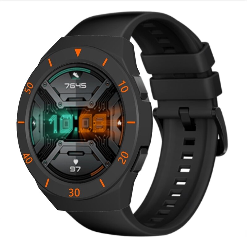 UIENIE TPU pokrowiec ochronny dla HUAWEI zegarek GT2e kolorowy PC Smartwatch Protector Shell dla Hwawei GT 2e zegarek akcesoria