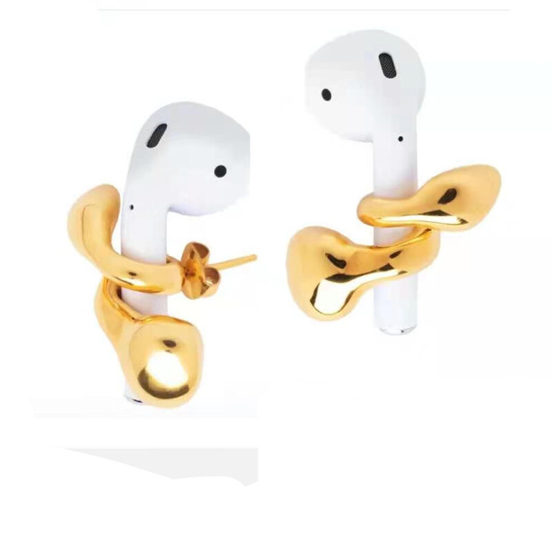 Orecchino Anti-perso cinturino in oro supporto per auricolari Wireless per Airpods Pro 1 2 auricolari gancio connettore in Silicone orecchini sportivi