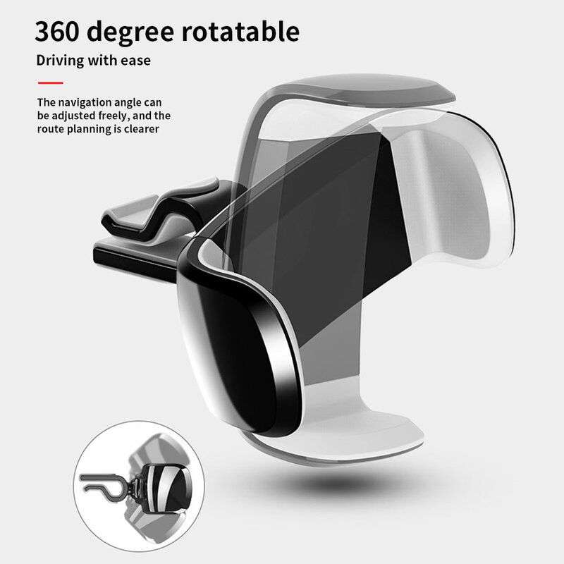 Soporte Universal para teléfono móvil para coche, Mini soporte de 360 grados para rejilla de ventilación automática, salida de aire