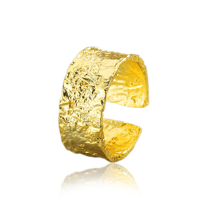 LIVVY mencegah alergi warna perak cincin pernikahan baru kreatif geometris buatan tangan aksesoris perhiasan hadiah trendi