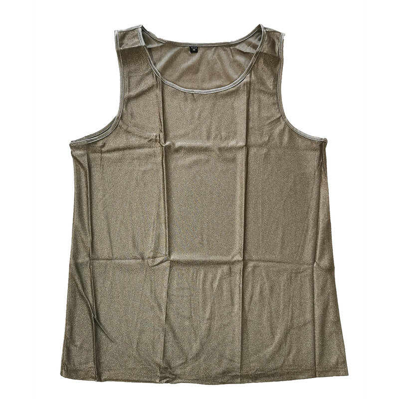Camisa sin mangas elástica de fibra de plata conductora, chaleco de ropa interior de tela Faraday con bloqueo EMF/EMI/RF