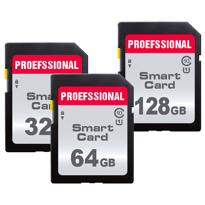 Classe 10 cartão SD para câmera Canon, 100% cartão de memória de alta velocidade, Flash USB Stick, Sdcards, 128GB, 16GB, 256GB, 32GB