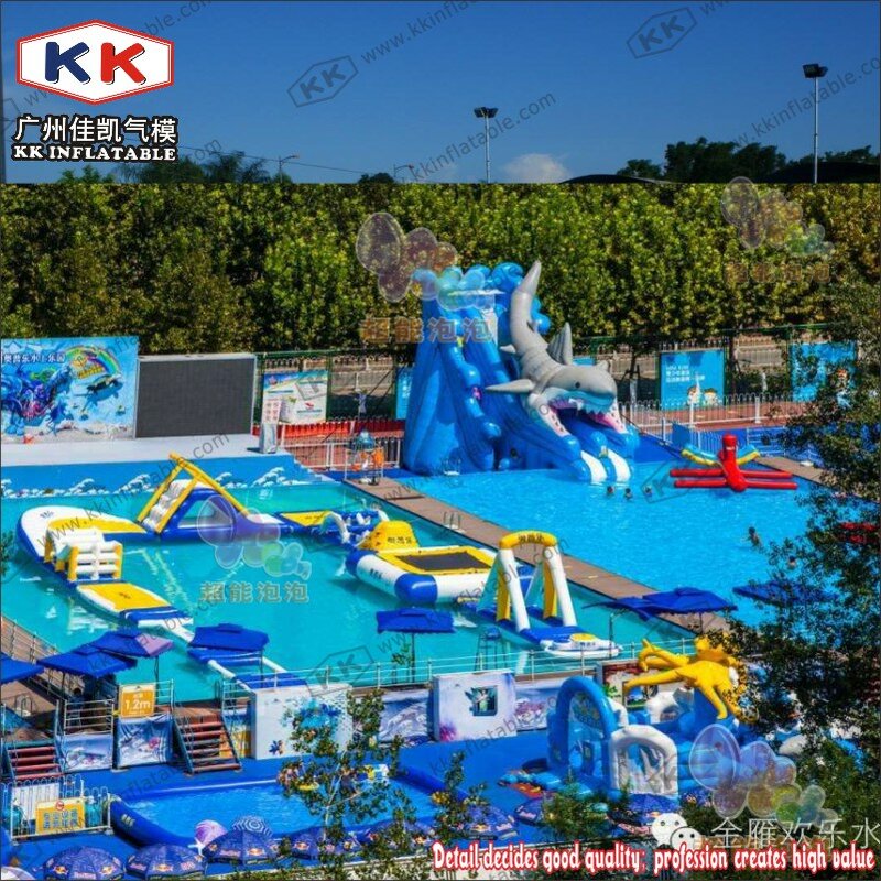 Parque aquático inflável, ilha flutuante, parque aquático inflável