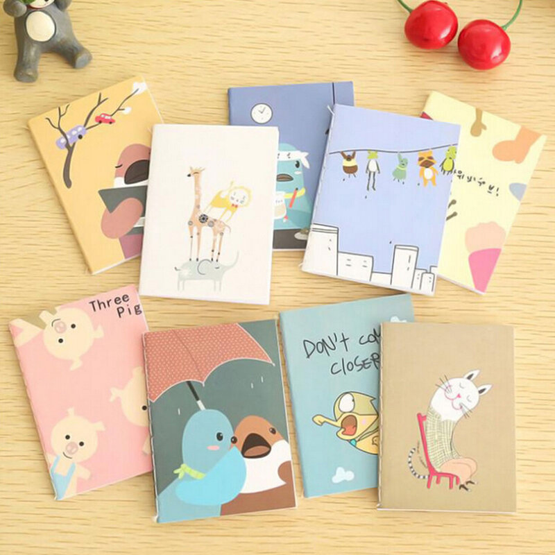 Cuaderno con imagen de dibujos animados para Niños, Bloc de notas Retro Vintage, 20 páginas, papelería coreana, 8x6cm, regalos para el Día de los niños, 1, 2, 5 piezas