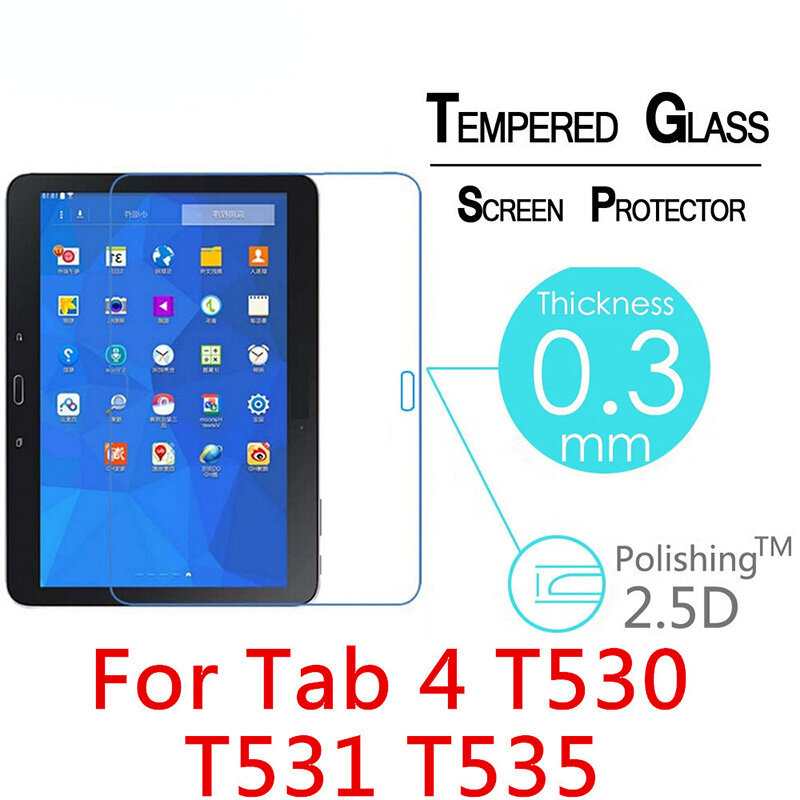 Premium 9H 0.3 millimetri di Vetro Temperato Protezione Dello Schermo per Samsung Galaxy Tab 4 10.1 SM-T530 T531 T535 10.1 ''tablet Pellicola Protettiva