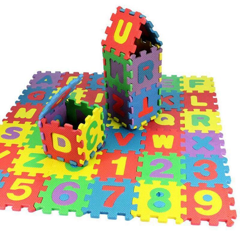 36 pçs/set criança crianças novidade alfabeto número eva espuma puzzle aprendizagem esteiras brinquedo