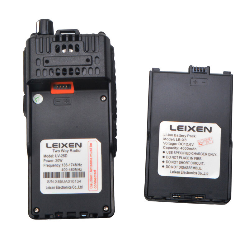LEIXEN-walkie-talkie UV-25D, Radio FM VOX Real, 20W, 10-20KM, VHF, 136-174MHz, UHF, 400-480MHz, banda Dual, espera Dual