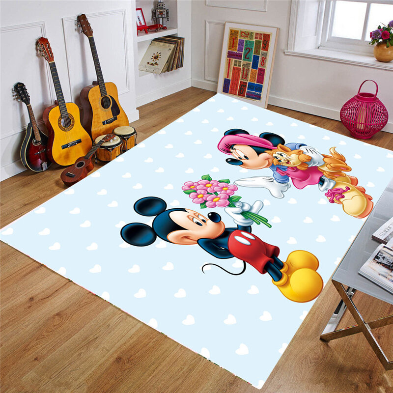 Disney-alfombra de juego de Minnie y Mickey para bebé, alfombrilla antideslizante para gatear, 80x160cm