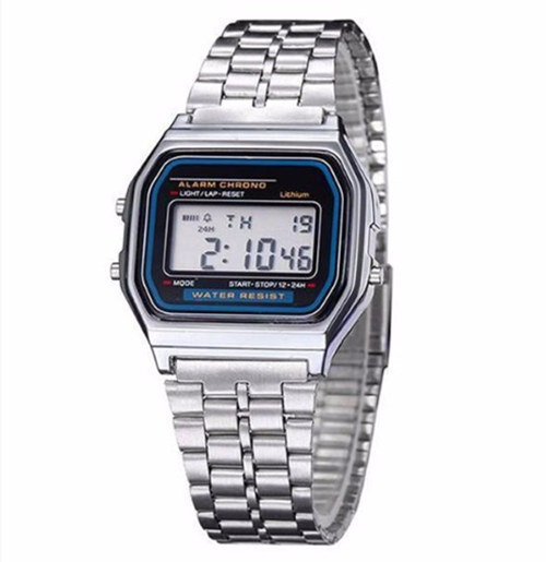Frauen Retro LED Metall Schock Sport Mode Armbanduhren relogio masculino Gold Silber Uhr Saati Drop schiff Digitale Männer Uhren