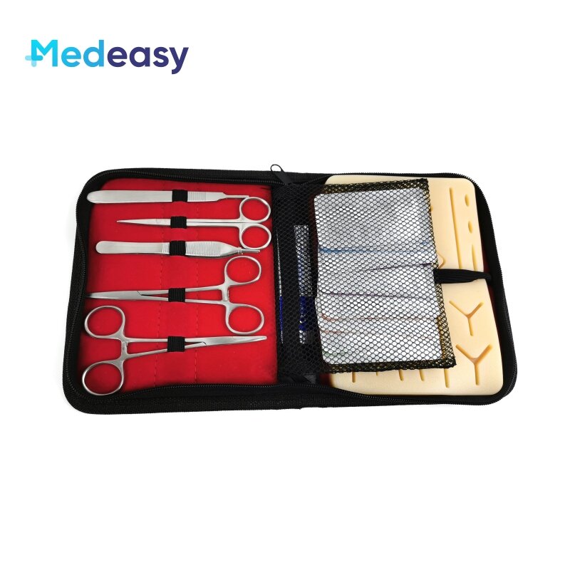 Набор инструментов для медицинских студентов, для хирургических тренировок с накладкой для кожи, обучающее оборудование