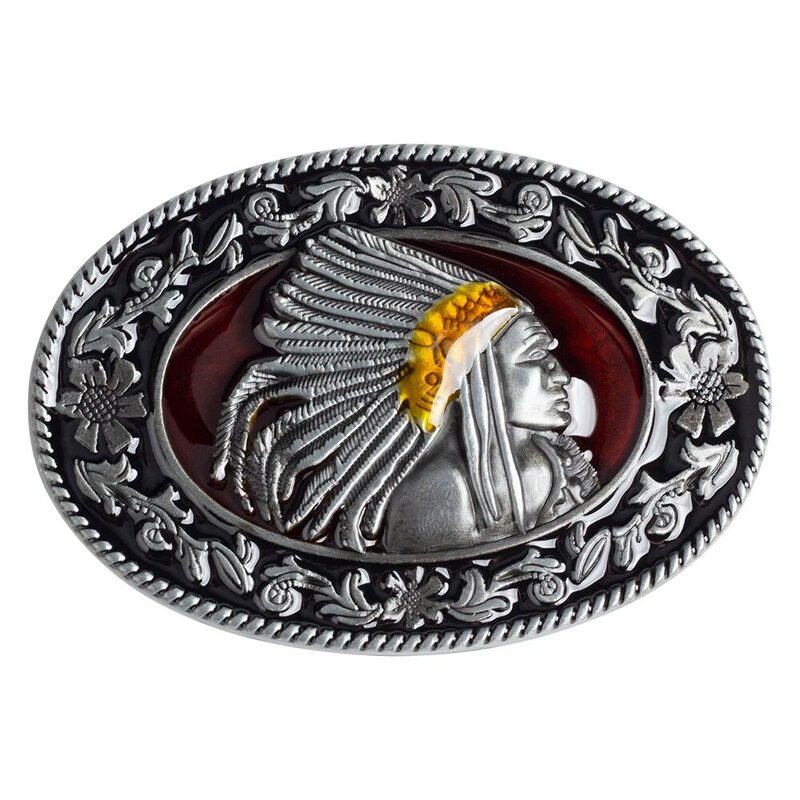 American Hieftain Oval Belt Buckle Alloy Men's and Women's Decorative Accessories