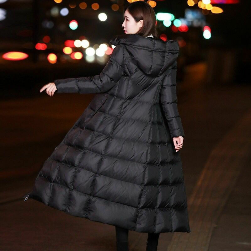 Chaqueta acolchada de algodón para mujer, abrigo largo ajustado hasta la rodilla, de algodón, acolchado, A430, invierno, 2021