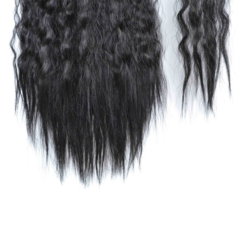ロングトウモロコシ波状ラップポニーテールヘアエクステンション耐熱合成偽の髪