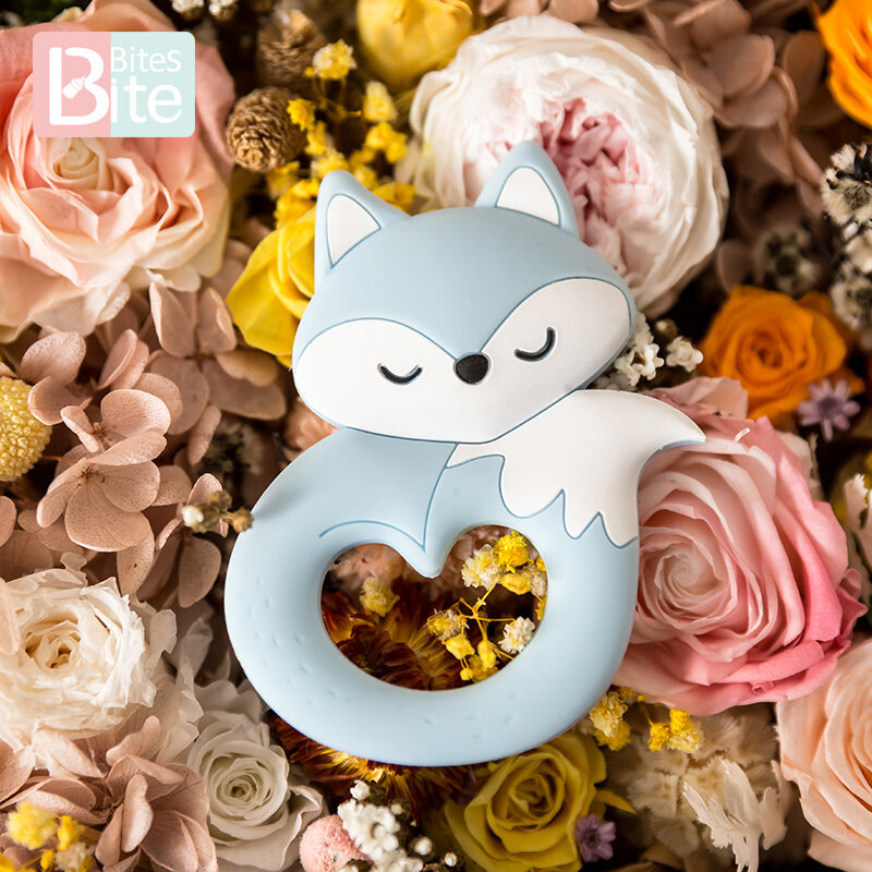 1/5pc Silicone Mini Fox Baby Pacifier Pendants Food Grade Silicone Bead Rodent Animal Baby Teether Tiny Rod Children's Goods Toy