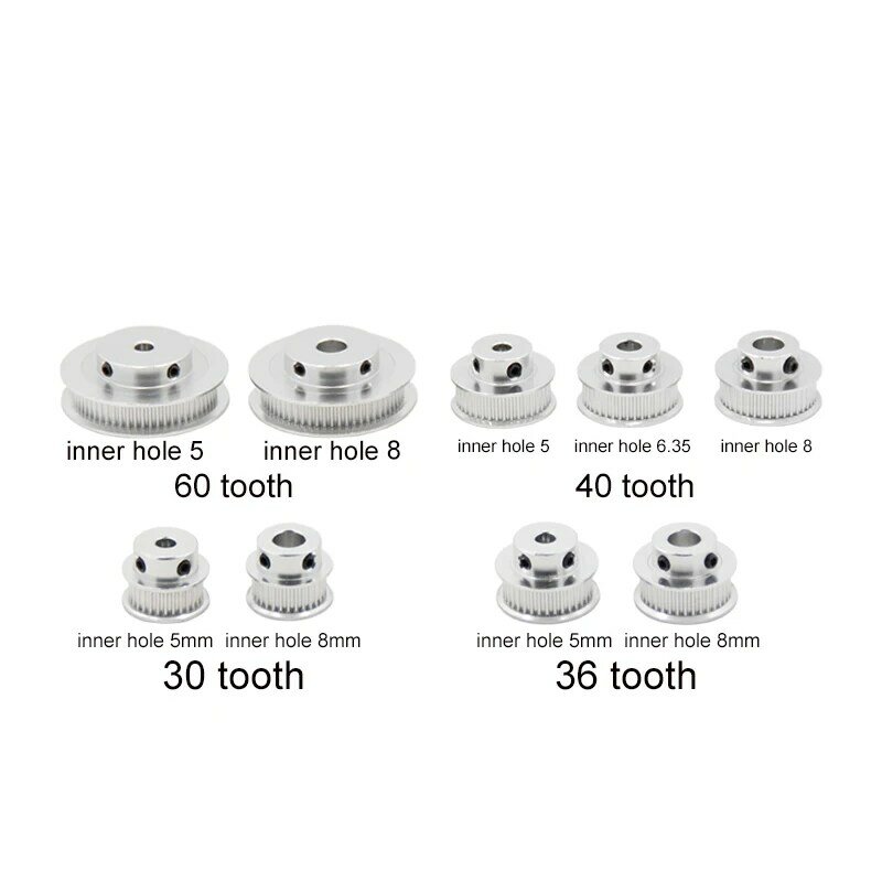 GT2 60 teeth 40Teeth 30 tooth 36tooth Bore 5mm/8mm Timing Alumium Pulley Fit for GT2-6mm Open Timing Belt for 3D Printer
