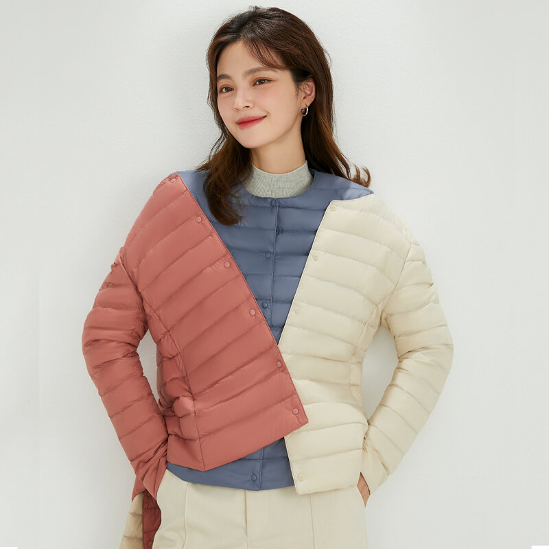 바람막이 덕다운 매트 원단 경량 코트, 초경량 여성 따뜻한 파카 다운 재킷, 플러스 코트, 90% 가을 신상