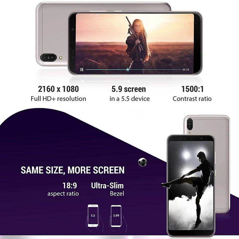 Smartphone asus zenfone max pro m1 versão global, celular com zb602kl, 4gb + 64gb, tela de 6.0 polegadas, 4g lte, bateria de 5000mah celulares snapdragon 636