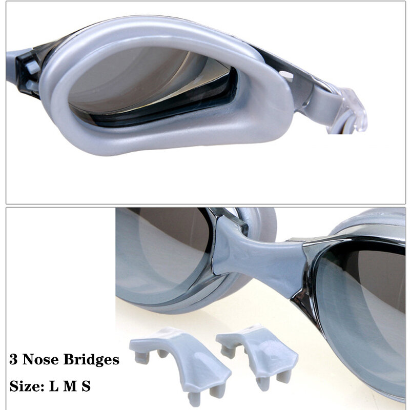 Очки для плавания для близорукости, профессиональные водонепроницаемые противотуманные очки с УФ-защитой, для водных видов спорта, бассейна, для мужчин и женщин
