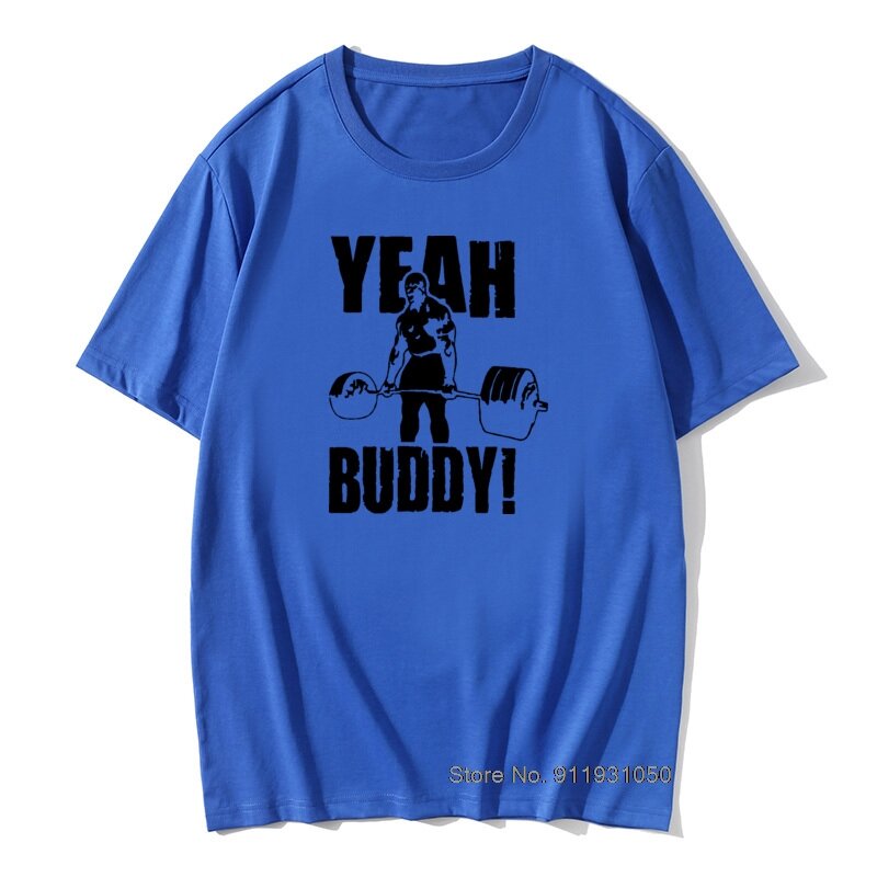 T-shirt à col rond pour homme, décontracté, imprimé, body building, Yeah Buddy, Ronnie, Coleman