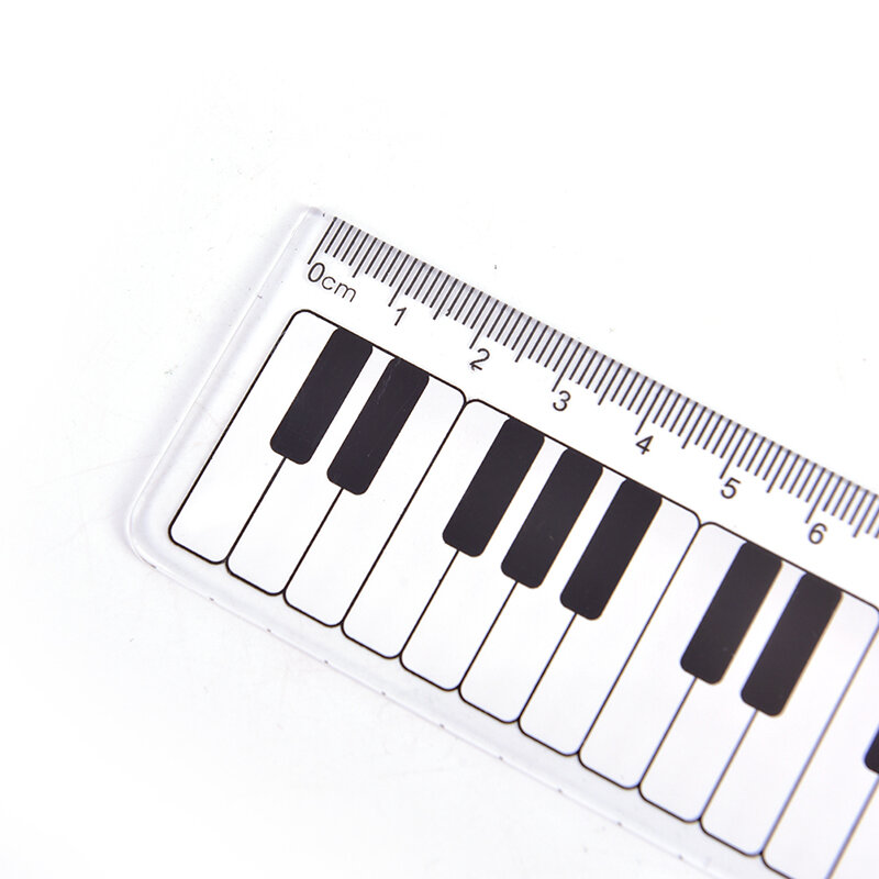 Penggaris Keyboard Piano Kreatif 15Cm 6in Alat Musik Plastik Hitam dan Putih