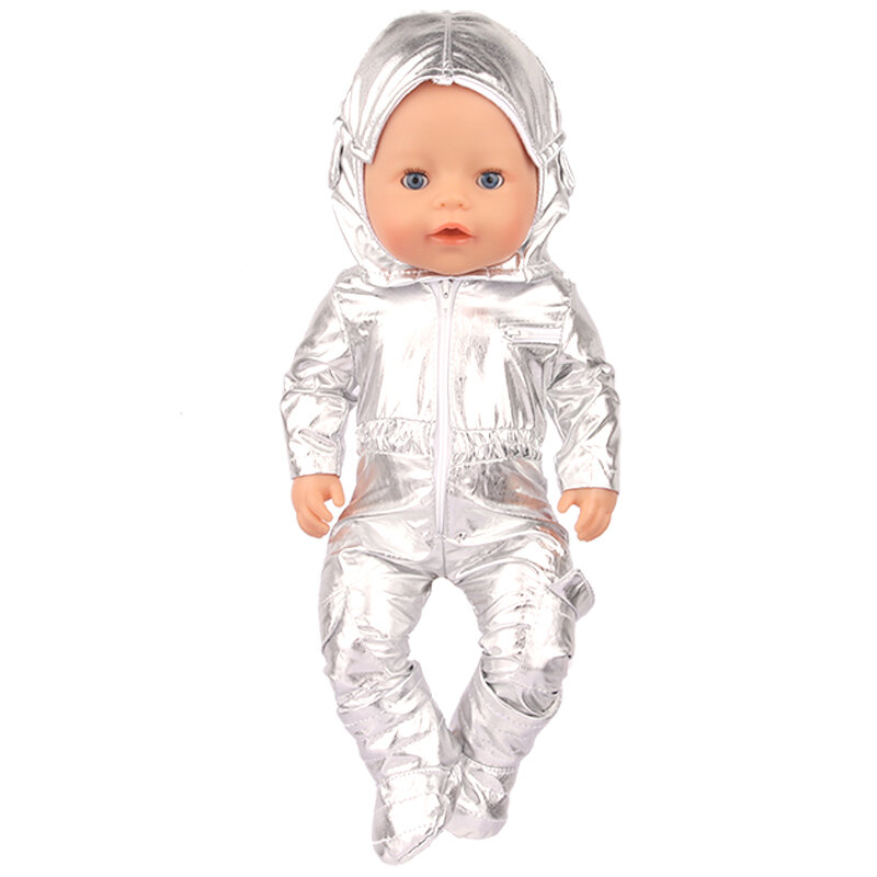 Boneca roupas + sapatos chapéu 18 Polegada americano boneca spacesuit moda roupas aviação terno para 43cm recém nascido bebe reborn & og menina boneca