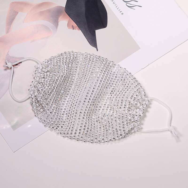 New Fashion Shining Rhinestone Elastic Straps Hollow Jewlery Mask for Women Girls Night Club Masks Prom Party Jewellery