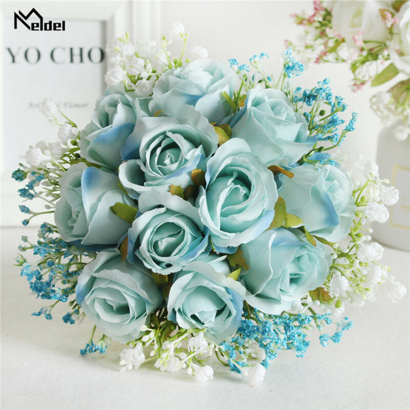 Meldel букет искусственных шелковых роз, детский цветочный букет для свадьбы, домашний декор для девочек