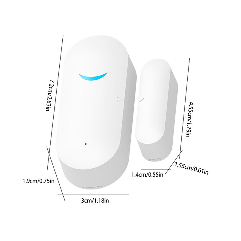 Tuya-Sensor inteligente de porta WiFi, detectores abertos e fechados, alarme doméstico, compatível com Alexa, Google Home, aplicativo Tuya