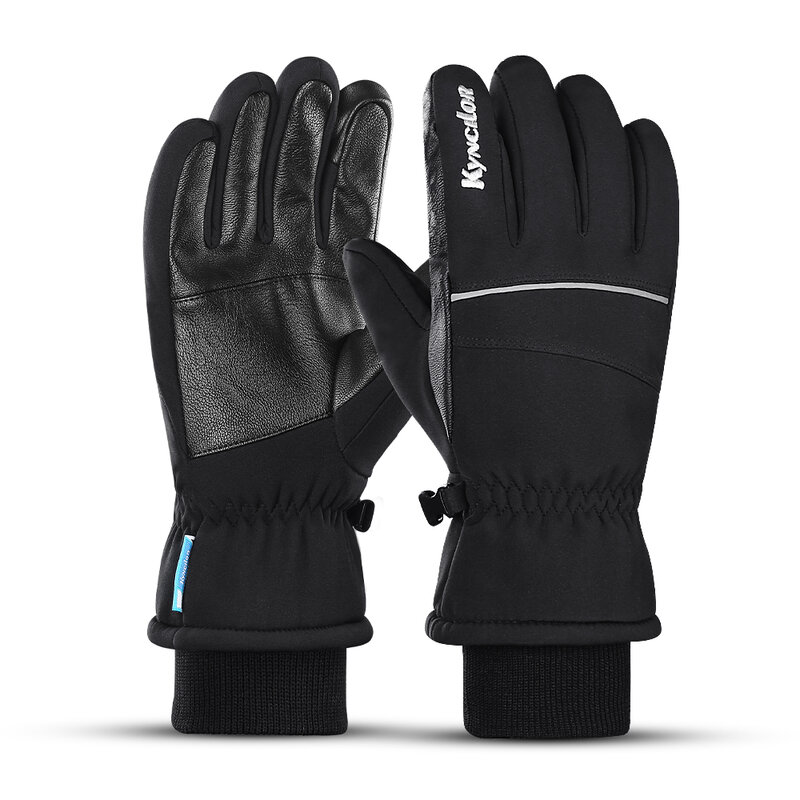 Winter Warm Men Gloves Snowboard Ski Gloves Cold Snow Skiing Mittens Waterproof Snowmobile Handschoemen Black M L XL