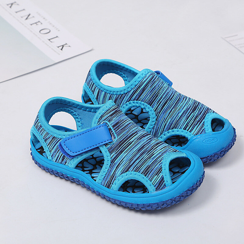 Sandalias antideslizantes para bebés y niños, zapatos de playa de fondo suave Unisex, anticolisión para exteriores, Verano