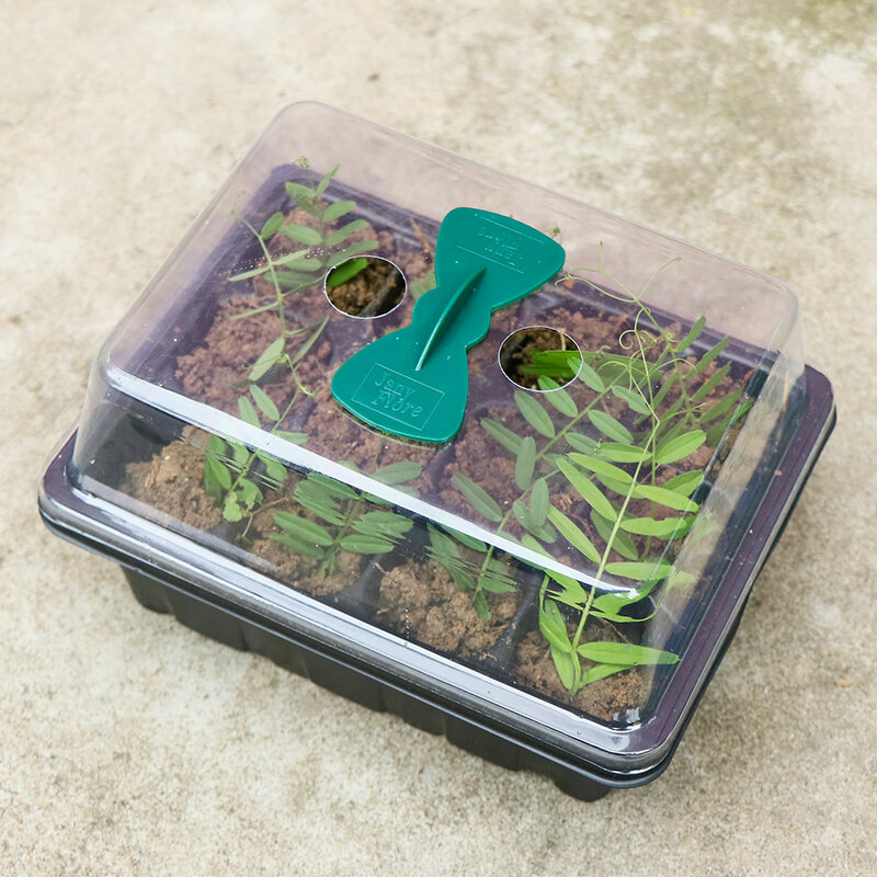 6/12/24หลุมพลาสติกการงอกกล่องกระถางดอกไม้ปลูกเมล็ดถาดล้างฝาครอบ Grow กล่อง Seedling Starter สวน