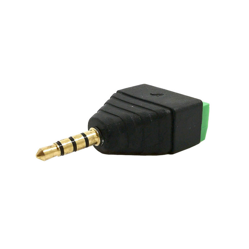 Conector de Terminal de tornillo AV Balun para vídeo, 3,5mm, 1/8 ", macho estéreo a AV 4, accesorios de cableado R06, 3 uds.