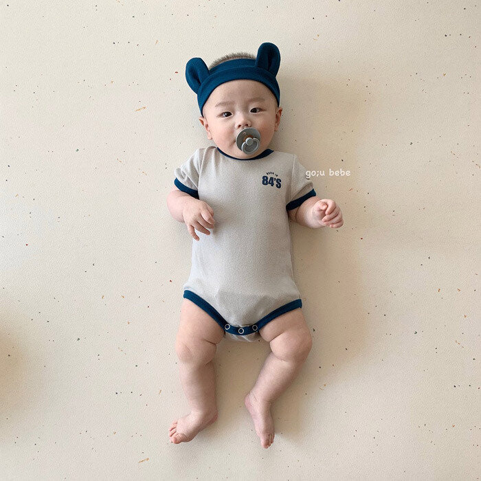 Fascia per neonato con orecchie da orso per bambina