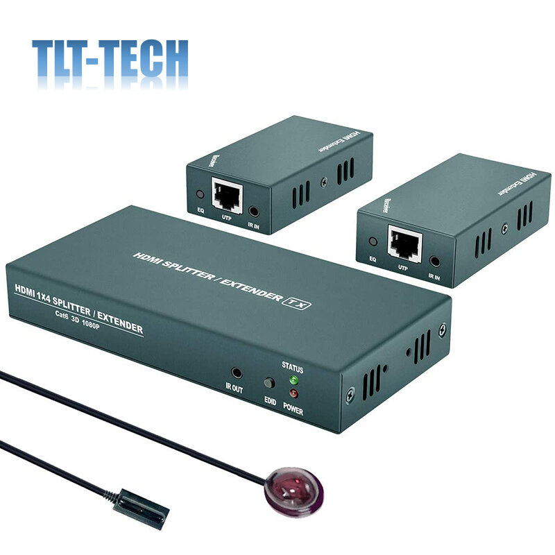 TLT-ANK HDMI Extender Splitter 1x2 mit IR UHD 1080P @ 60Hz Verlängerung 165ft (50m) länge Übertragung Über CAT5e/CAT6/CAT7 Kabel