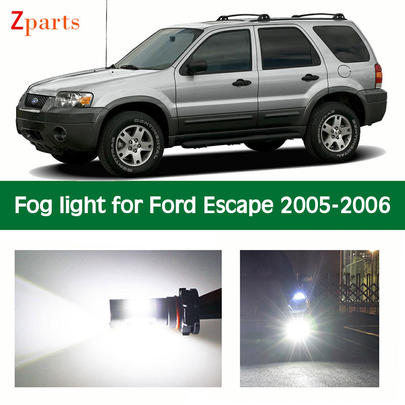 1 Pasang Lampu Kabut LED Mobil untuk Ford Escape 2005 2006 Lampu Kabut Putih Lampu Berlari Siang Hari Aksesori 12V 6000K