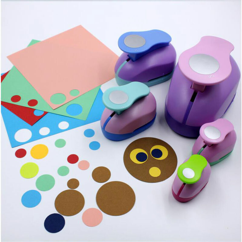 Perforadora circular para manualidades, cortador de papel para álbum de recortes, juguete para niños, cortador de papel en relieve, 9-75mm, 3-6 piezas por lote