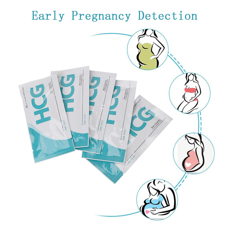 Ikoky 5Pcs Vrouwen Hcg Vroege Zwangerschap Test Strips Zwangerschap Test Kit Nauwkeurigheid Urine Meten Huishoudelijke Prive