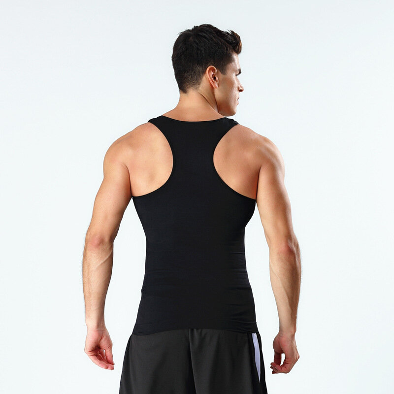 New Arrival Men Slimming Body Shaper Vest Waist Belt Belly Stomach Control Shapewear Support Back Tight Chest Undershirt