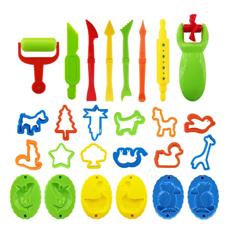 Heißer Verkauf DIY Schleim spielen Teig Werkzeuge Zubehör Plastilin Form Modell ier masse Kit Schleim Kunststoff Set Cutter Formen Spielzeug für Kinder