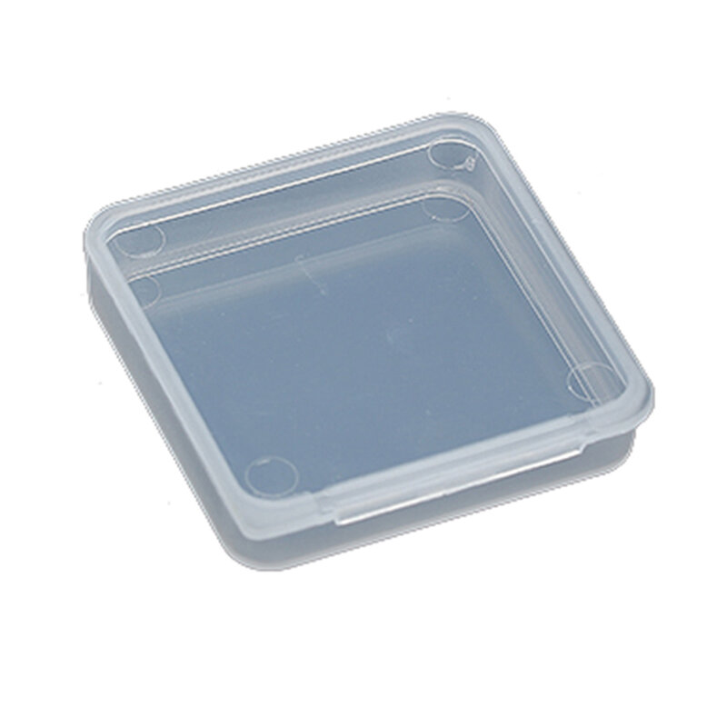 Mini caja de almacenamiento de plástico transparente, contenedor cuadrado vacío con tapas con bisagras para artículos pequeños, proyectos de manualidades, 5,4x5,4x1,2 cm