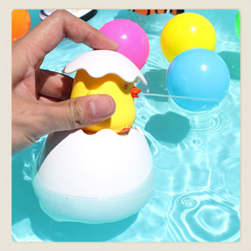 Nuevos juguetes de ducha para niños y niñas de 2 estilos, Juguetes Divertidos para la ducha de niños, juguetes de rociador de agua con forma de pingüino de pato y huevos para bebés