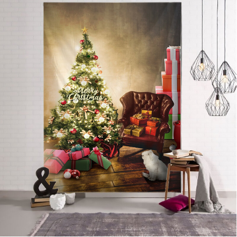 Гобелен на стену с рождественской елкой, несколько размеров, 2020