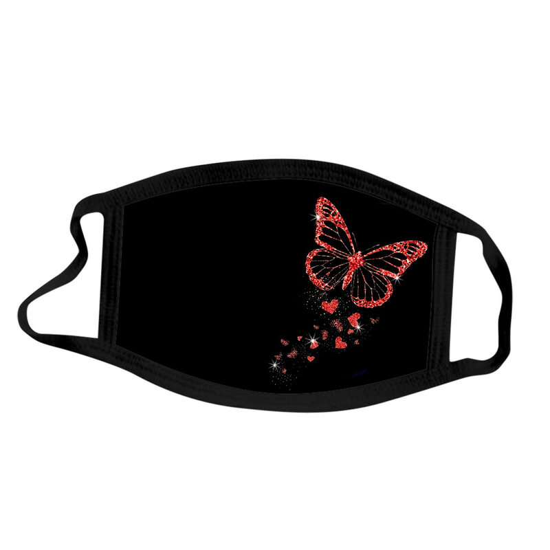 Маска для взрослых, хлопковая с принтом бабочек, маска, защитный респиратор, пылезащитные противотуманные цветные маски для взрослых